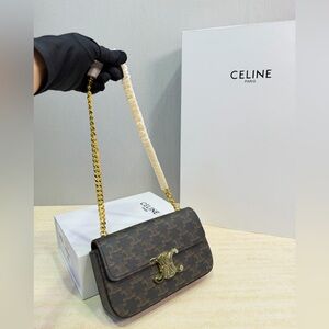 Celine leather single-shoulder bag, 21×12×4cm